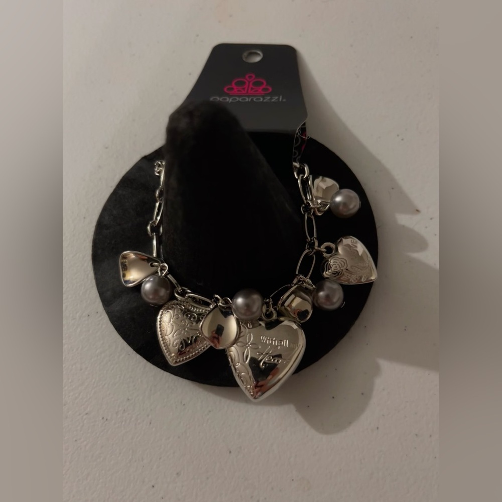 ๐ NWT Paparazzi Silver Heart Scripture Charm Bracelet